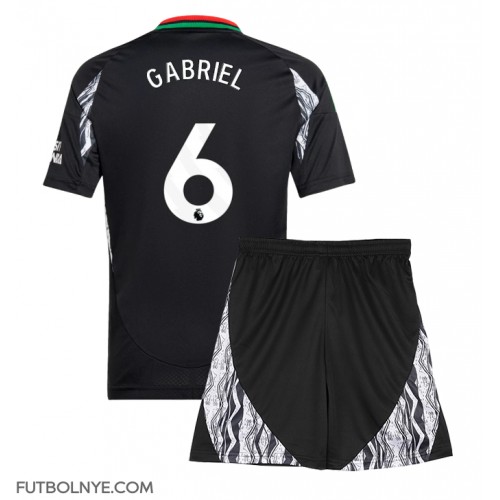 Camiseta Arsenal Gabriel Magalhaes #6 Visitante Equipación para niños 2024-25 manga corta (+ pantalones cortos)